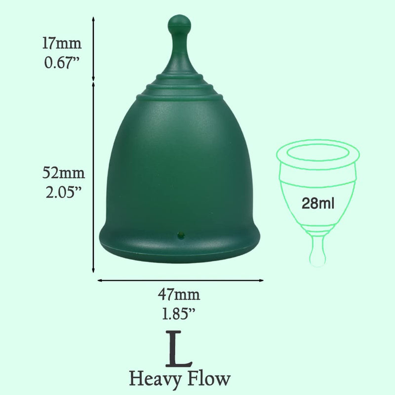 SHORDY Menstrual Cup, Single Pack (Large) with Box, Soft & Flexible, Copa Menstrual Kit for Women | Up to 12 Hours of Comfort, Eco-Friendly & Safer Alternative to Pads & Tampons (Green) Large (Pack of 1) Green - BeesActive Australia