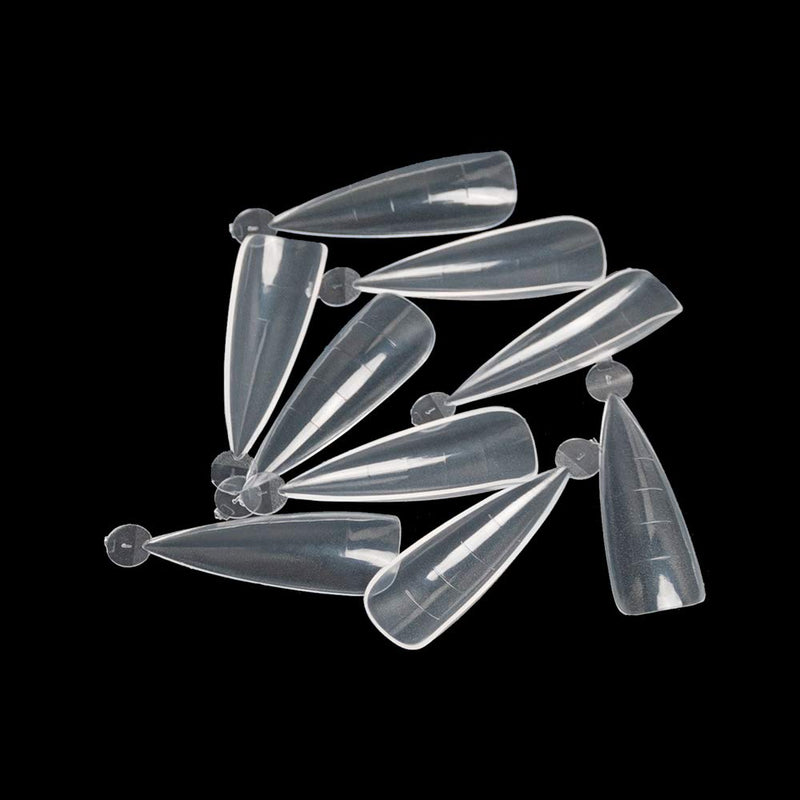 Vcedas Dual Forms for Poly Nail Gel Stiletto Shape Dual System Nail Form Molds Nail Tips 120 PCS Clear UV Gel Tools Extension Forms for Acrylic Nails #4 - BeesActive Australia