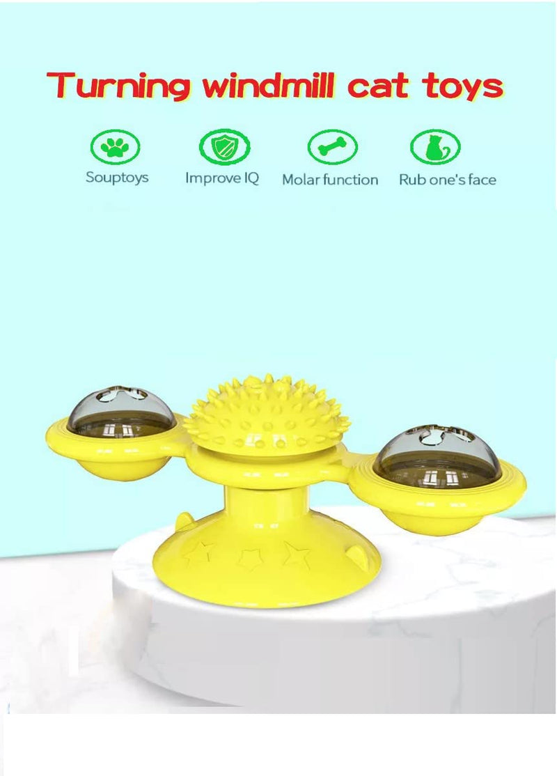 Damyn Windmill cat Toy Rotary Table Tickle cat Bath Glowing Toy Ball - BeesActive Australia