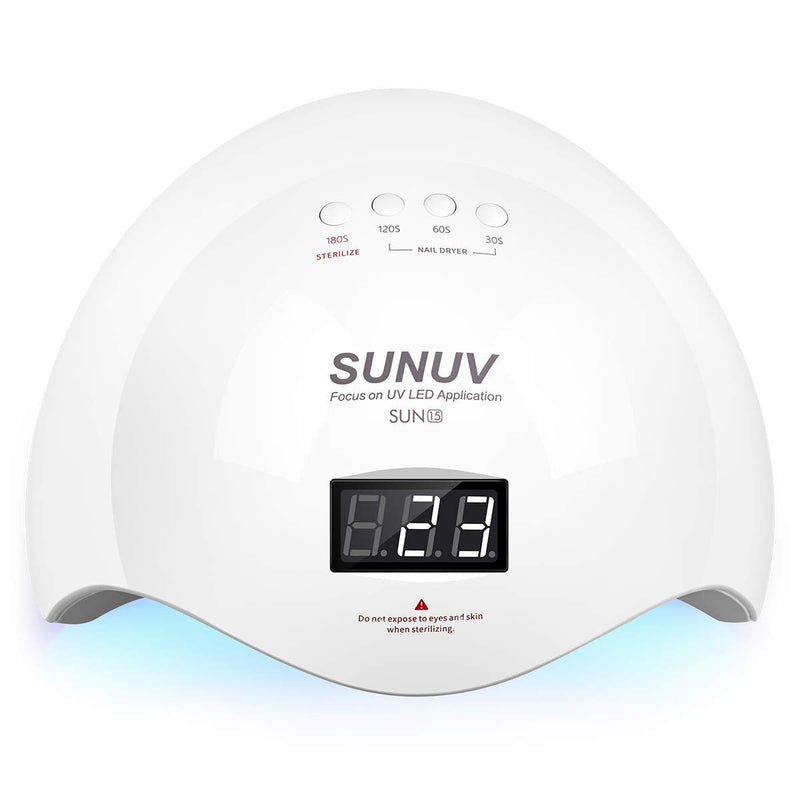 UV LED Nail Lamp, SUNUV Nail Dryer UV LED Light for Gel Nail Polish with Auto Sensor, Timer Setting and Display Screen SUN15 - BeesActive Australia