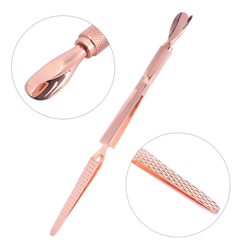 Tingbeauty Nail Professional Tools Multi-Function Acrylic Nail C-Curve Tool Pincher Tool Cuticle Cutter Pusher Stainless Steel Tweezers - Champagne - BeesActive Australia