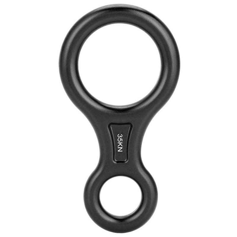 SolUptanisu Climbing,Climbing Rappel 8 Ring, 35KN Figure 8 Aluminum Descender Rappel Ring Rock Climbing Rescue Gear for Rappelling Belaying Climbing (Black) - BeesActive Australia