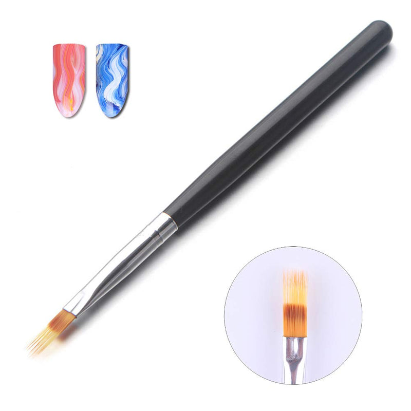 WOKOTO Black Wood Handle Ombre Brush Gel Acrylic Nail Brush Manicure Tools For Gradient UV Gel Nail - BeesActive Australia