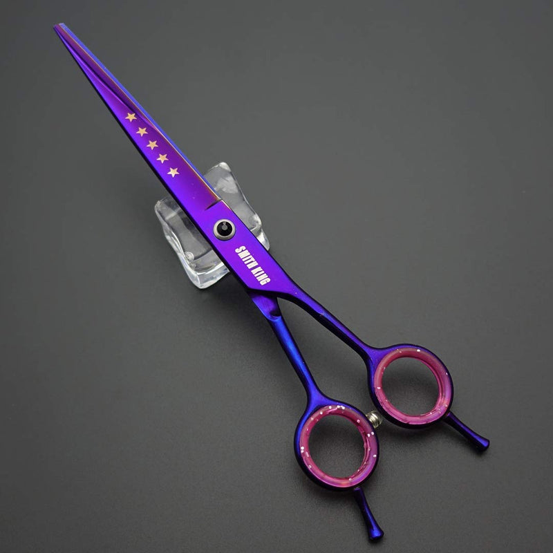 7.0 inches Professional Dog Grooming Scissors Set Straight & thinning & Curved & chunkers & comb 5pcs in 1 Set for left-handed & right handed Right-handed Purple - BeesActive Australia