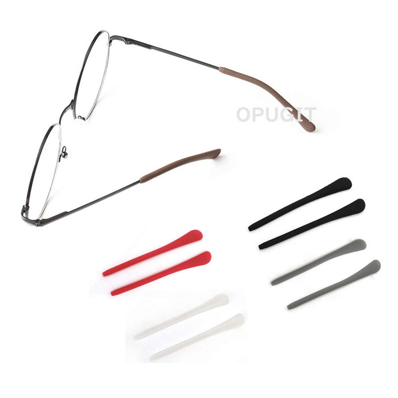 8 Pairs Eyeglass End Tips Ear Sock Pieces Anti-Slip Tube Replacement Tips Silicone for Thin Metal Eyeglass Legs, Black Black-black - BeesActive Australia