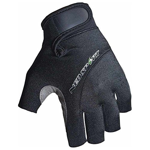 [AUSTRALIA] - NeoSport 3/4 Finger Neoprene Gloves, 1.5mm Unisex Design, Biking, Sailing, Black Large 