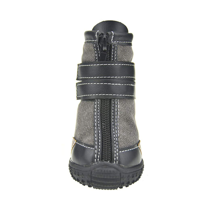 FLAdorepet Large Dog Shoes Rugged Anti-Slip Sole Dog Paw Protector for Hot Pavement Waterproof Dog Snow Shoes Pet Rain Boots with Straps Inside -Stay on Your Dog Feet 100(4.3" 3.5") Brown - BeesActive Australia