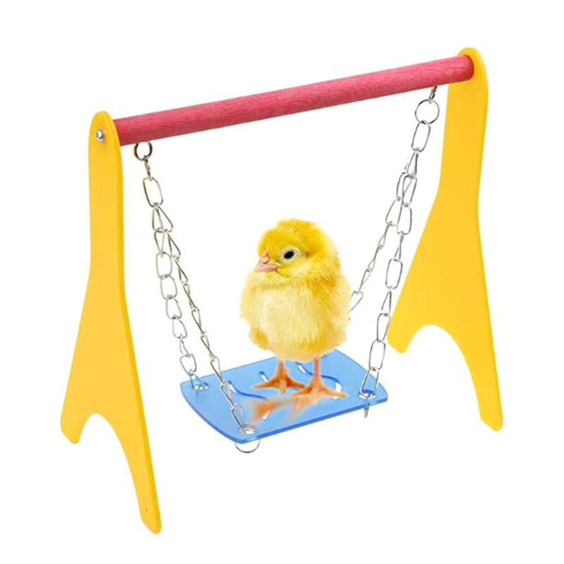 Lanema Bird Swing Baby Chick Toy Acrylic Swing Toy with Hanging Chain Perch Cage for Parrot - BeesActive Australia