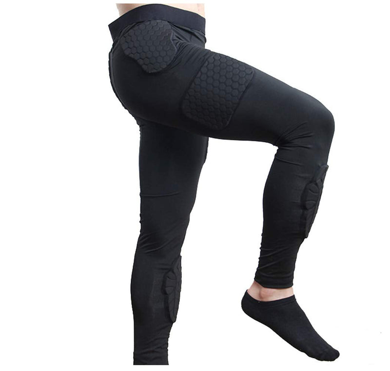 Men's Padded Compression Set Protector for Football Baseball Soccer Basketball Bike Rugby Paintball Snowboard Ski Volleyball Training Large long Trousers - BeesActive Australia