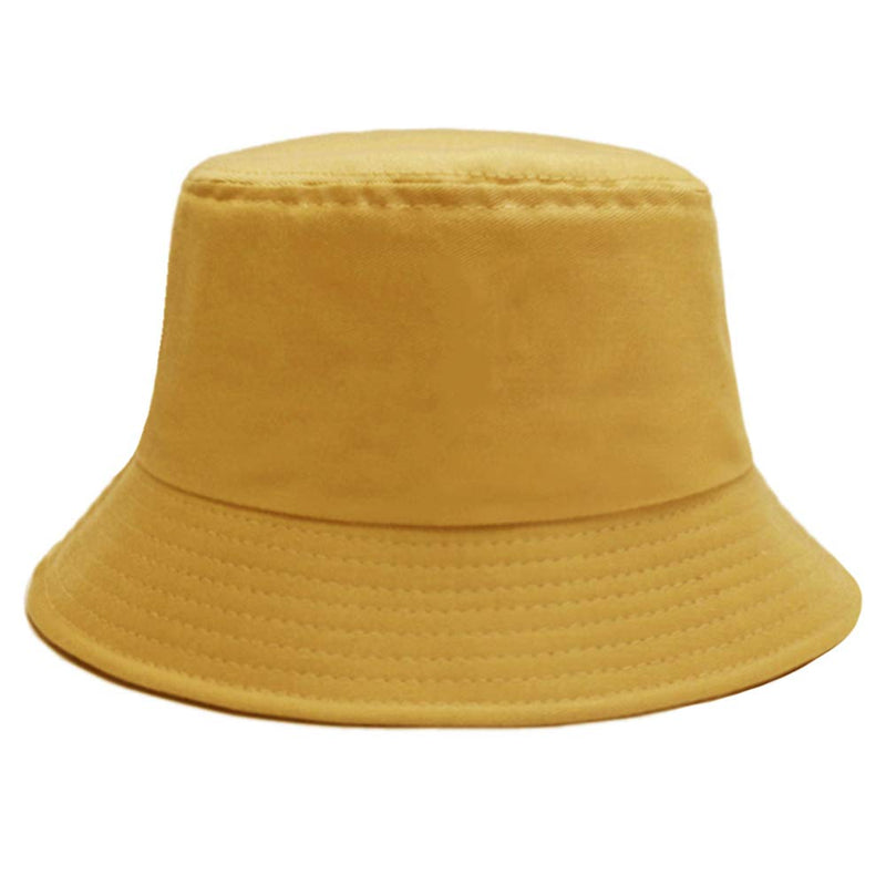 Sydbecs Solid Color Bucket Hat for Women Men, Reversible Cotton Summer Sun Beach Fishing Cap A-apricot - BeesActive Australia