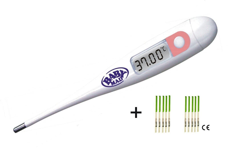 BabyMad® Basal Thermometer + 30 x Ovulation Tests Body Temperature