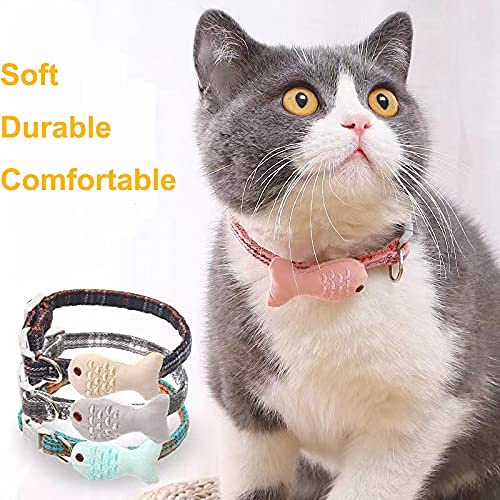 Cat Collar with Bell, MUZIEBA Safe Kitten Collar Kitty Necklace for Small Dogs Cat Kitten Girl Boy Adjustable Length(1pcs) Beige - BeesActive Australia