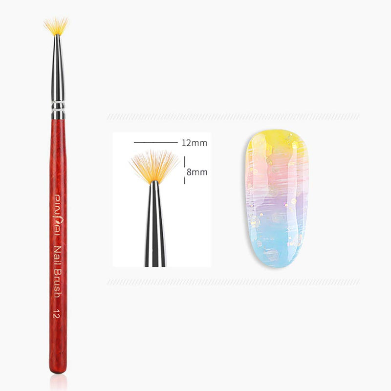 WOKOTO 5Pcs Nail Brushes For Acrylic Application Gel Builder Brushes Wooden Nail Ombre Pen Manicure Gradient Design Tools Kit2 - BeesActive Australia