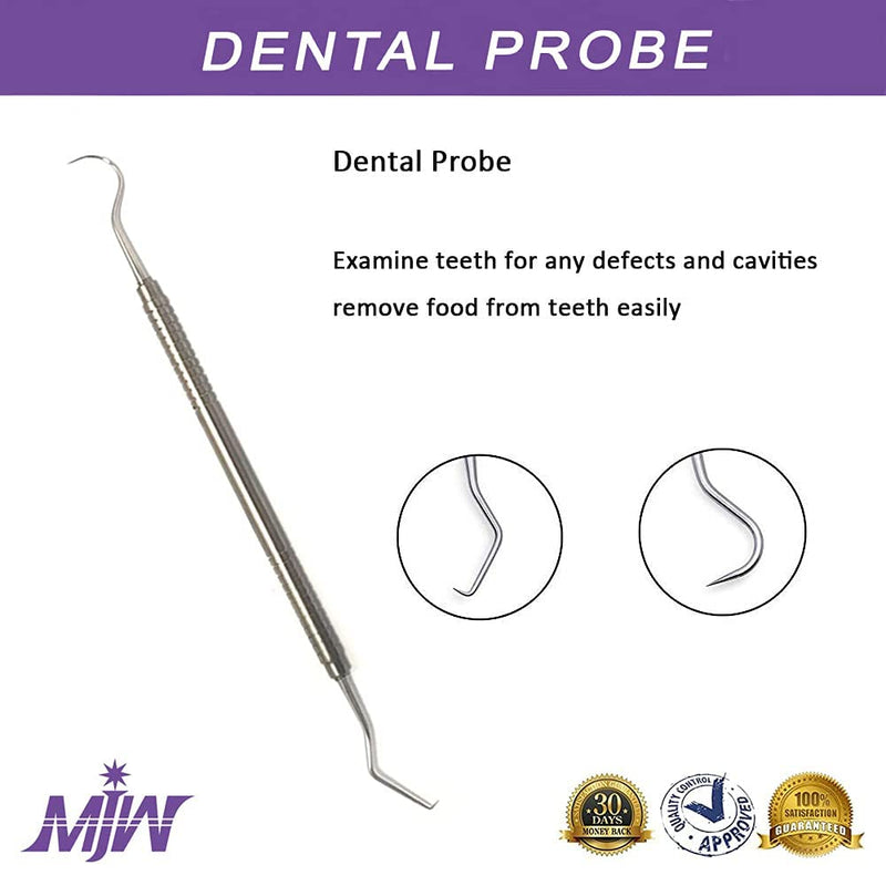 Hook Pick Double Ended Oral Hygiene Dental Explorer Stainless Steel Dentist Teeth Cleaning Probe Dental Student Dentist Tool Dental Picks Metal - BeesActive Australia
