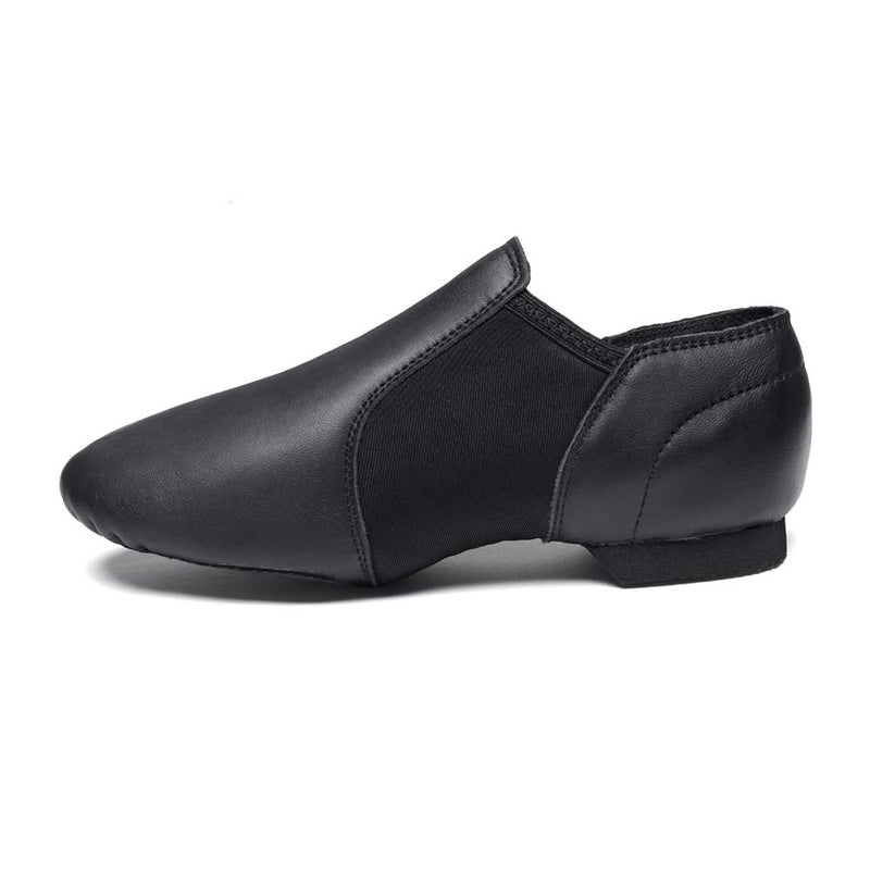 [AUSTRALIA] - STELLE Leather Jazz Slip-On Dance Shoes for Girls Boys Toddler Kid 12 Little Kid Black 