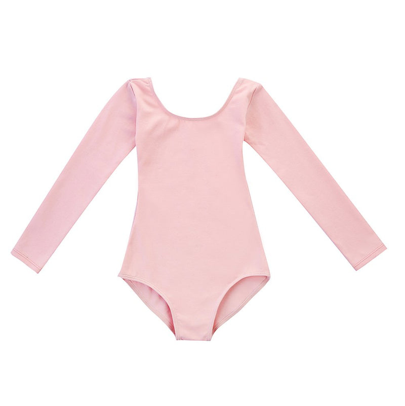 STELLE Girls Long Sleeve Team Basic Leotard Ballet Dance Gymnastics Ballet Pink 2-3T - BeesActive Australia