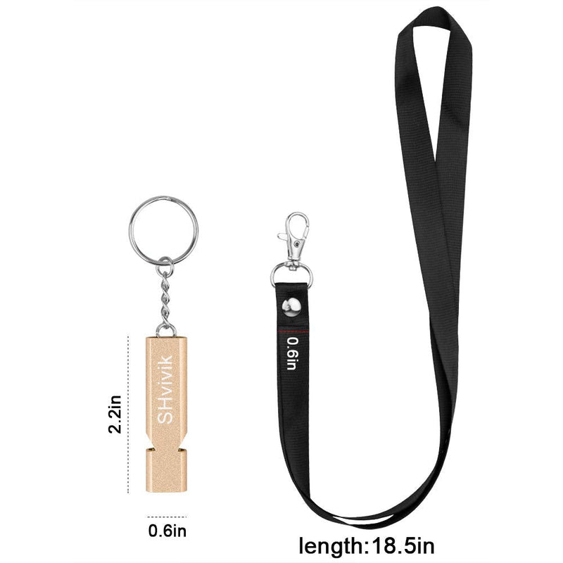 SHvivik Emergency Whistle, 2PCS Premium Safety Survival Whistles with Lanyard Keychain, High Pitch Double Tubes for Outdoor Hiking Camping Hunting Fishing Boating - BeesActive Australia
