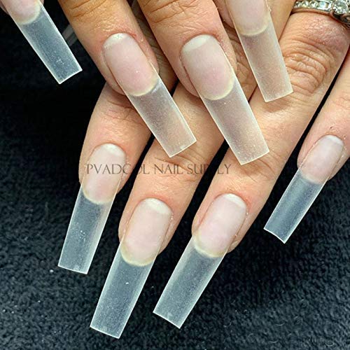 500pcs/Bag Pre Pinched C Curve Half Cover False Nail Tips Straight Square French Acrylic Nails - BeesActive Australia