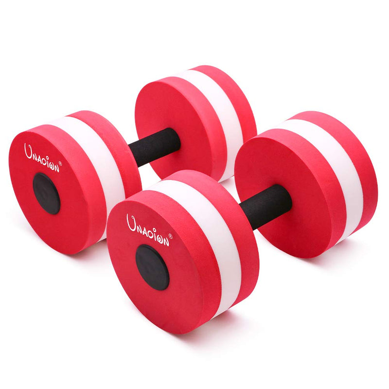 UNAOIWN Water Dumbbells Water Aerobics for Pool Fitness Exercise Lightweight Resistance Aquatic Dumbbell Pool Barbells for Swimming Heavy Red,2 Pack - BeesActive Australia