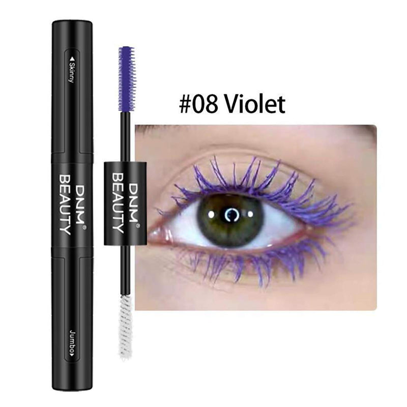 Kisshine Mascara Double-Ended Mascara Fiber Increase Mascara Thick Colorful Mascara Eye Makeup Gift for Women and Girls (Purple 08#) Purple 08# - BeesActive Australia