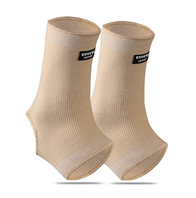 eYotto Compression Ankle Sleeve For Men Women(2 PACK),Breathable Ankle Brace Ankle Support For Men Women, Ankle Compression Sock for Swelling, Plantar Fasciitis, Sprain,Pain Relief,Running Nude Large(2 PACK) - BeesActive Australia