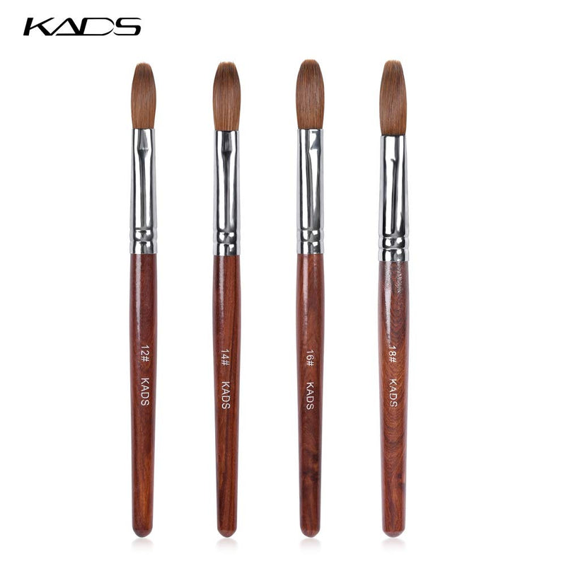 KADS Kolinsky Sable Acrylic Nail Art Brush Red Wood Pen Nail Brush for Nail Art Manicure Tool (18#) - BeesActive Australia