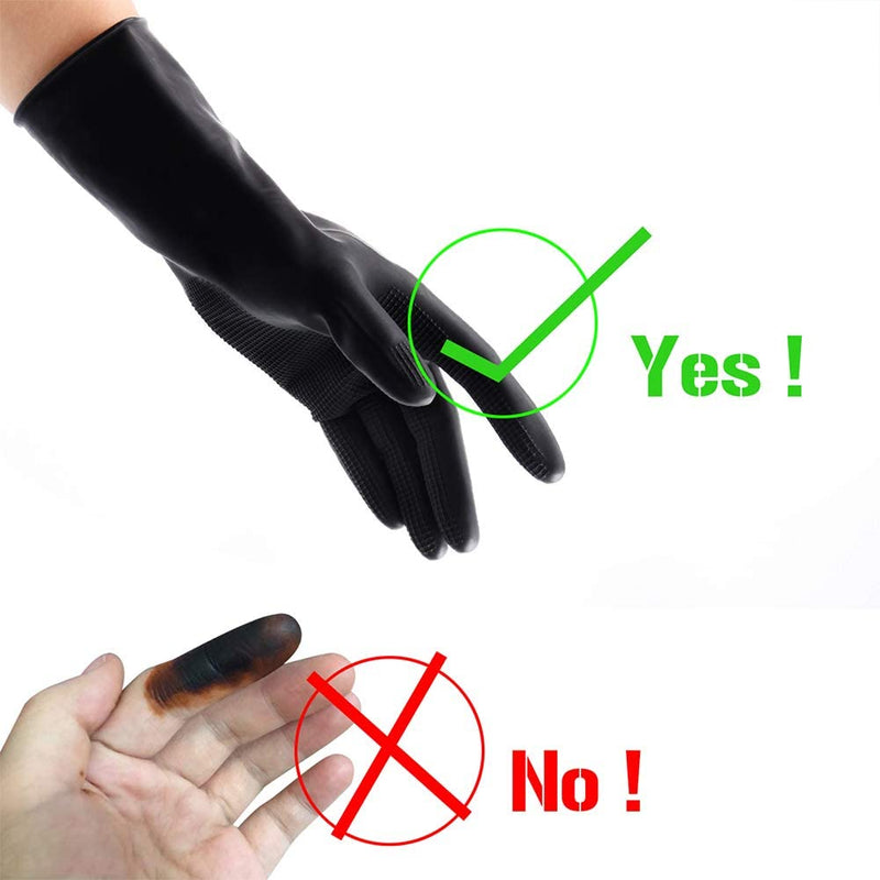 Hair Dye Gloves, Black Reusable Rubber Gloves, Professional Hair Coloring Accessories for Hair Salon Hair Dyeing,2Pcs - BeesActive Australia