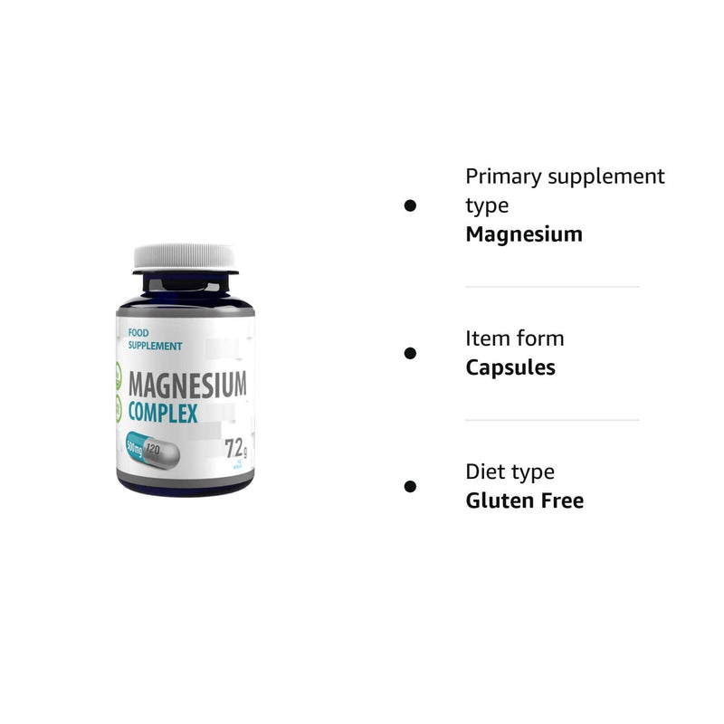 Magnesium Complex L-Threonate, Bisglycinate, Taurate 2000mg Per Serving 120 Vegan Capsules, High Strength, No Fillers or Bulkers, Gluten and GMO Free - BeesActive Australia