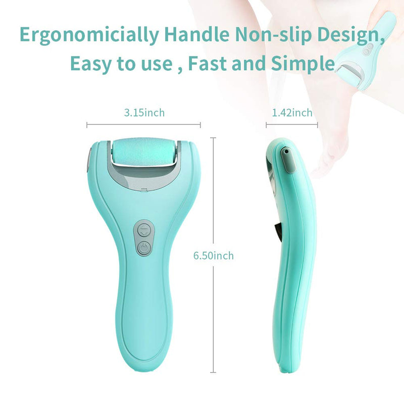 Electric Rechargeable Callus Remover for Feet，Portable Electronic Foot File for Hard Skin Remover Pedicure Tools kit Waterproof Callus Shaver for Cracked Heels Thick Callous with 2 Roller Heads - BeesActive Australia