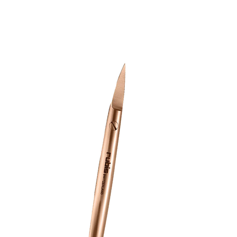 Rubis Classic Stainless Steel Nail Scissors for Precise Fingernails, Cuticles, and Eyebrows, 1F004RG, Red Gold,Rubis Switzerland Swiss Made World Renowned Precision - BeesActive Australia