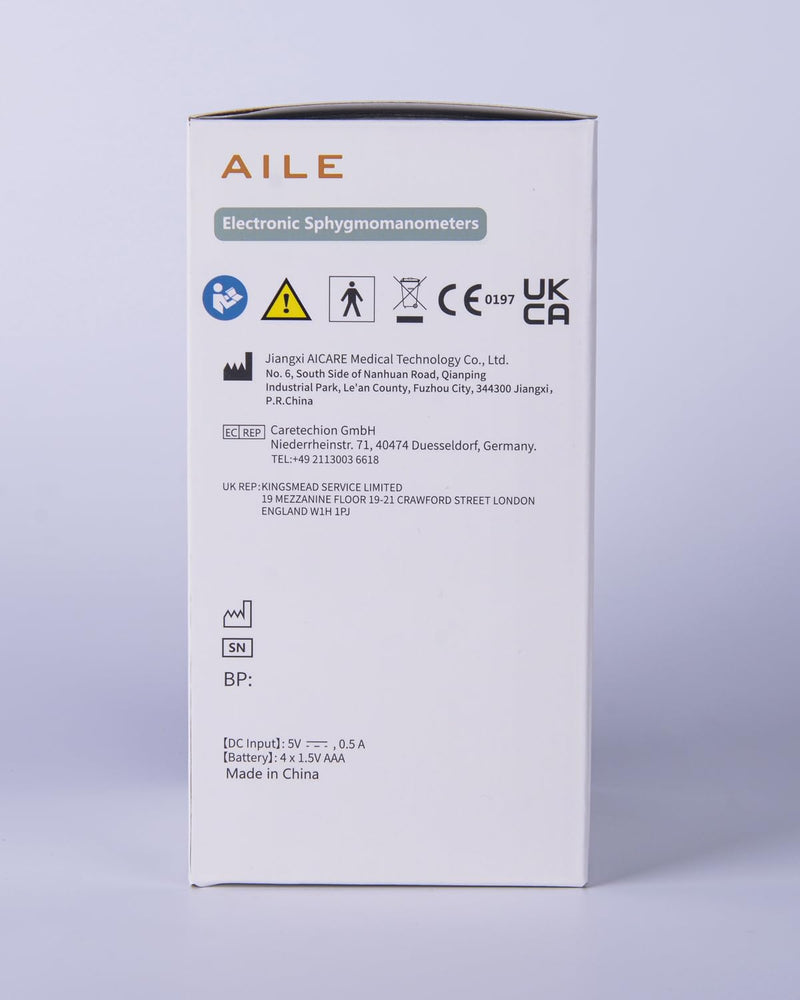 [2023] AILE Blood Pressure Monitor CE Approved UK Blood-Pressure Monitor Accurate, Reliable Blood Pressure Monitors Upper Arm Blood Pressure Machine (Blood Pressure Cuff 8.7”-16.5”), 2 * 99 Memory Black - BeesActive Australia