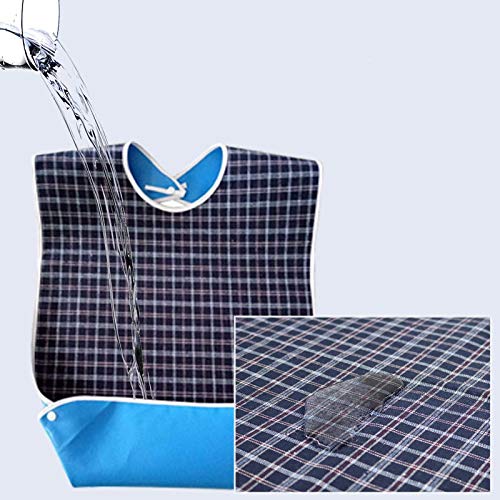 pengxiaomei Adult Bibs,Adult The Eldly Bib Adult Washable Dining Bibs for Elderly Blue - BeesActive Australia