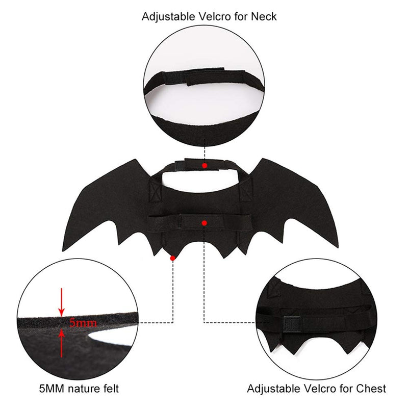 Ehdching Cat Costume Halloween Pet Bat Wings Cat Dog Bat Costume Large - BeesActive Australia