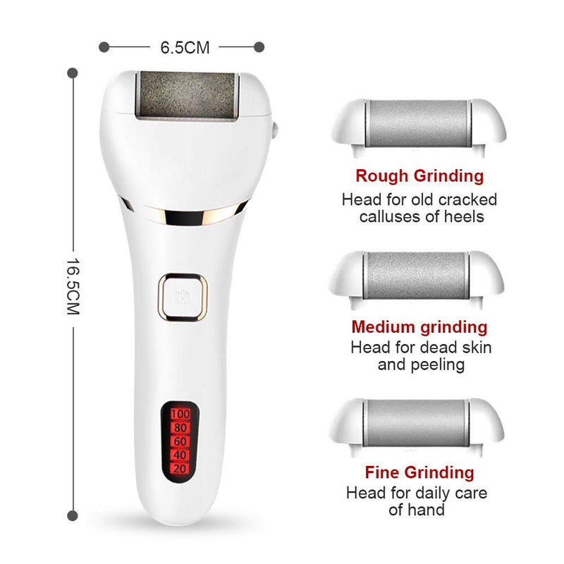 DOTSOG Electronic Foot File Callus Remover, Pedicure Tools Scrubber Kit Electric Shaver With 3 Coarse Pumice Stone Refillsto Remove Dry/Dead/Hard/Cracked Skin & Calluses, Rechargeable - BeesActive Australia