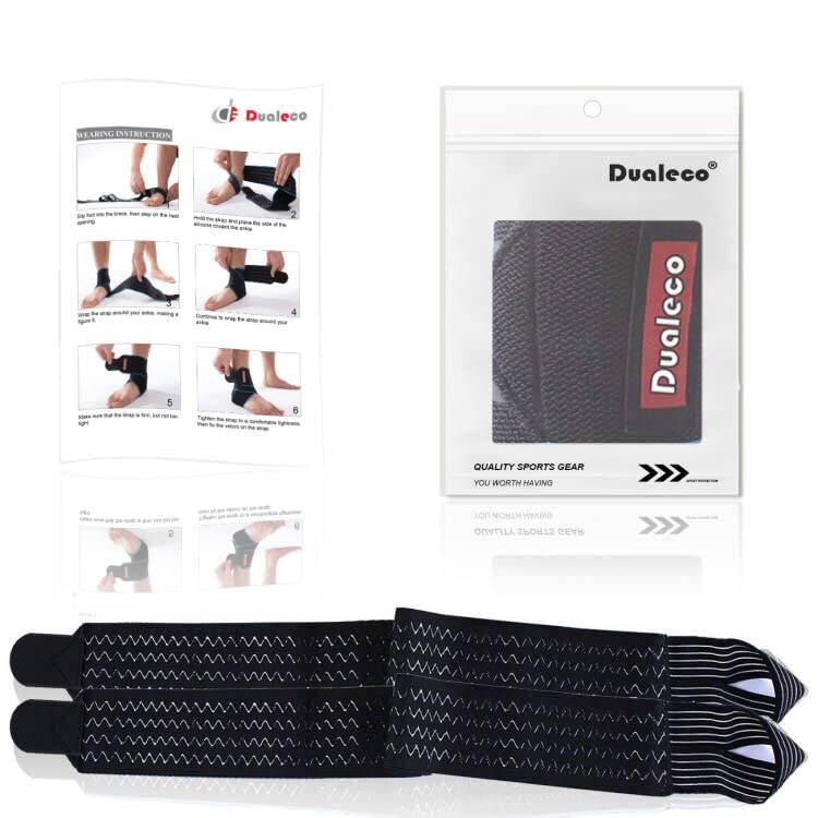 Dualeco Ankle Support 1 Pair, Adjustable Ankle Support Brace for Women/Men/Kids, Elastic Compression Ankle Strap, Ankle Support for Sprained Ankle/Ligament Damage/Achilles Tendon/Weak Ankles/Sports Black-2 pcs - BeesActive Australia