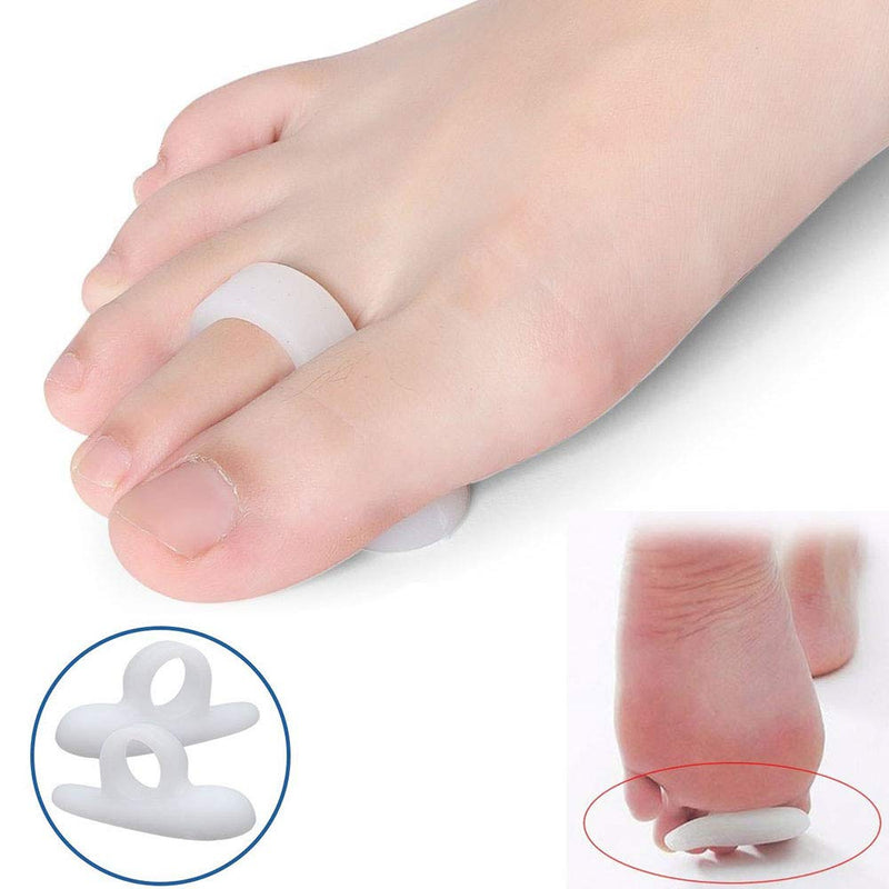 PEDIMEND™ Silicone Gel Hammer Toe Straightener - Toe Separators for Overlapping Toes - Stretches & Aligns Toes - Perfect for Hammer Toes/Crooked Toes/Claw Toe - Unisex - Foot Care (White - 5PAIR) White - 5pair - BeesActive Australia
