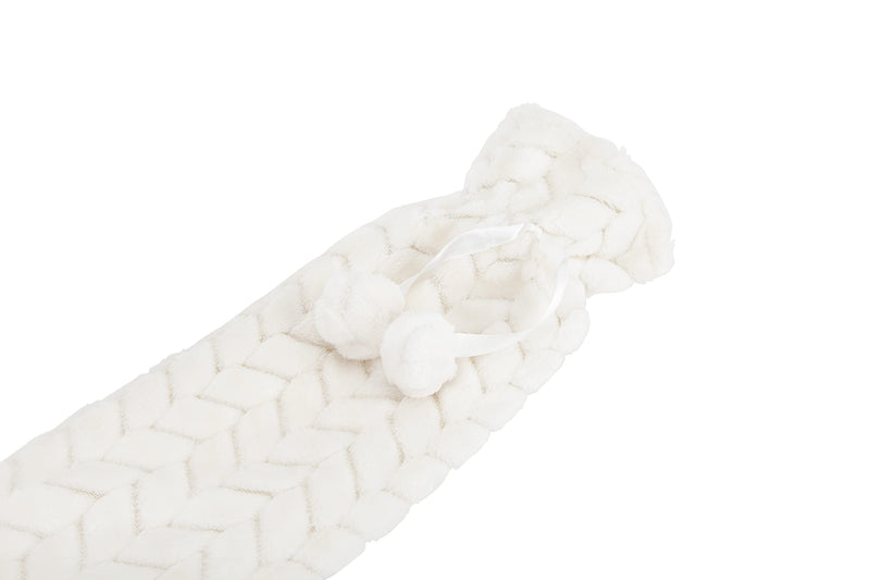 Glengor Luxury Extra Long Hot Water Bottle | Ultra-Soft Cover | 75cm | 2L | Natural Rubber | Cream - BeesActive Australia
