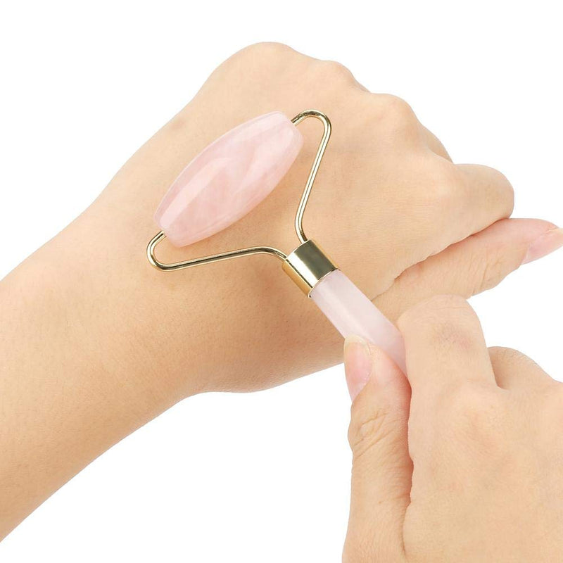 ZJchao Jade Massager Jade Facial Roller Natural Pink Crystal Massager Body Face Massage Roller Wrinkle Removal Skincare Beauty Tool - BeesActive Australia