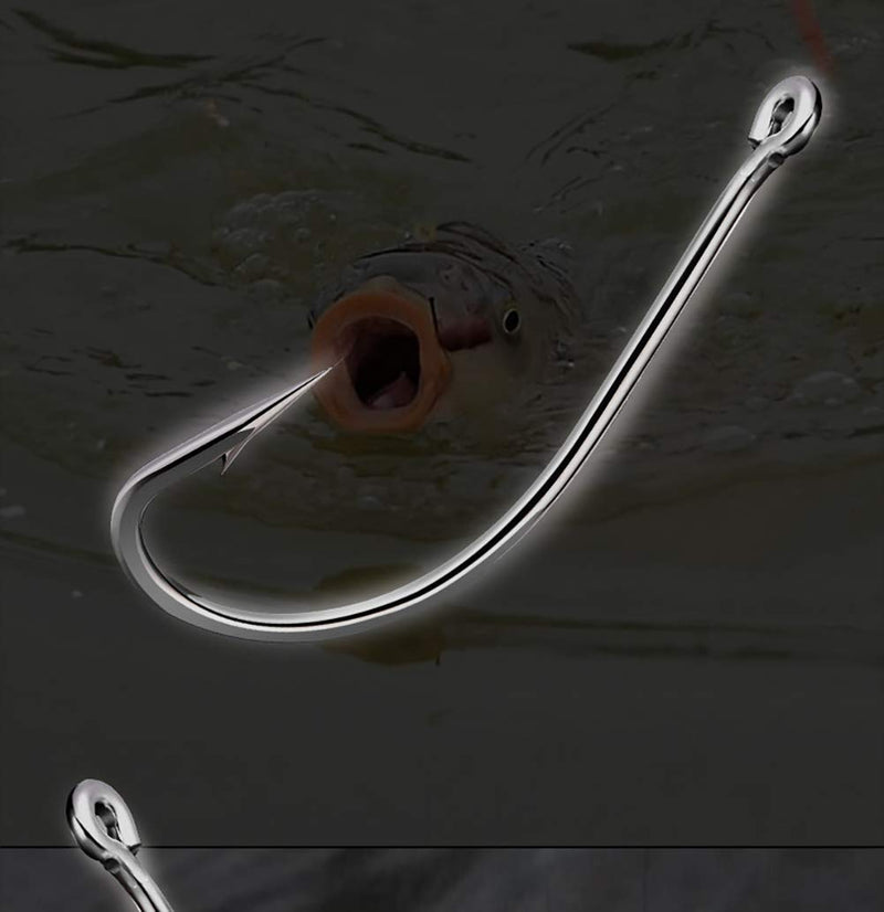 Dyxssm 150pcs/lot Forged Long Shanked Fishing Hooks Stainless Steel Fishing Hook for Saltwater Freshwater, Circle Octopus Fishing Hooks 1/0# (150pcs) - BeesActive Australia