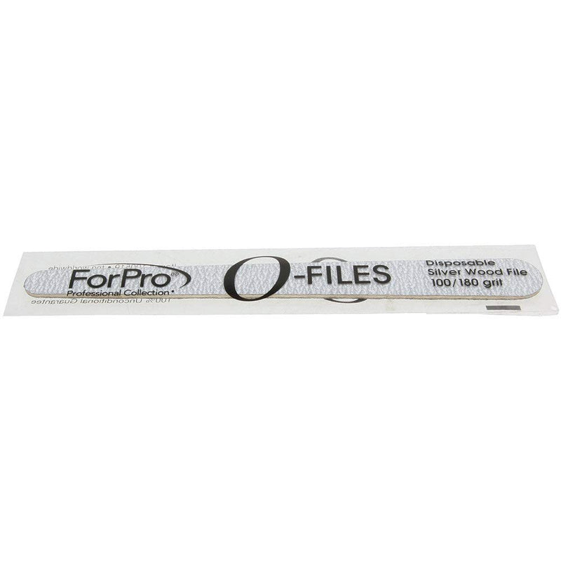 ForPro O-Files Wood Board, Disposable Nail File, Individually-Wrapped, 100/180 Grit, Silver, 100-Count - BeesActive Australia