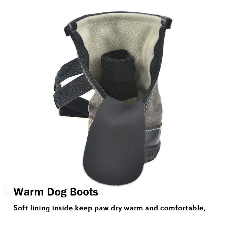 FLAdorepet Large Dog Shoes Rugged Anti-Slip Sole Dog Paw Protector for Hot Pavement Waterproof Dog Snow Shoes Pet Rain Boots with Straps Inside -Stay on Your Dog Feet 100(4.3" 3.5") Brown - BeesActive Australia
