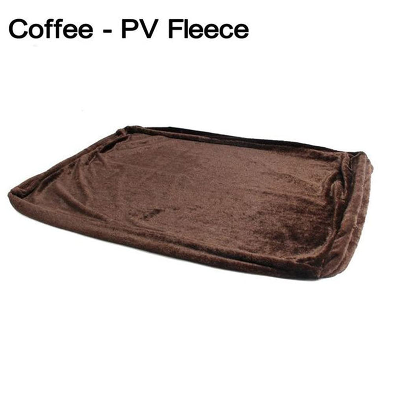 CNBEAU Dog Bed Covers Replacement Winter Warm External Covers for Dogs Bed DIY Dog Cushion ONLY Cover for Rectangular Foam Bed Zippered Medium Large Dogs Fleece Removable Washable Pet Bed Mat Case X-Large 48"x29"x4" Plush Coffee - BeesActive Australia