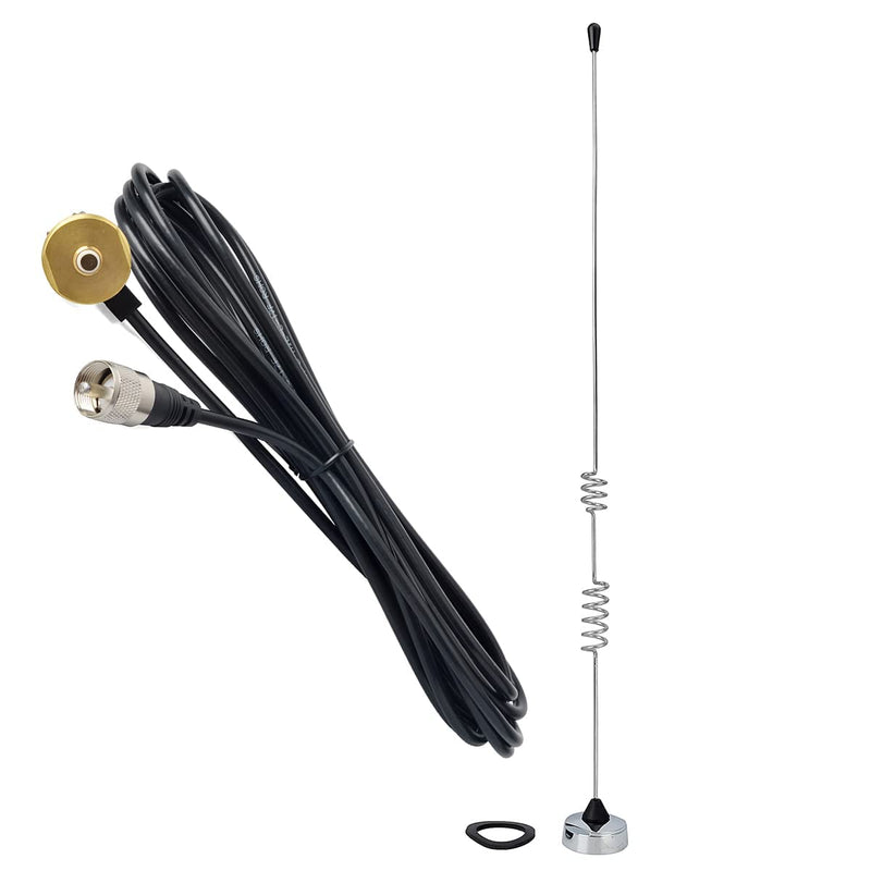 HYS Amateur Dual-Band NMO 17.13 inch Antenna VHF 144Mhz & UHF 430MHz for 2 Meter 70 Centimeters Mobile Radios w/ 13ft RG-58 Coax Cable PL-259 UHF Male Mount - BeesActive Australia