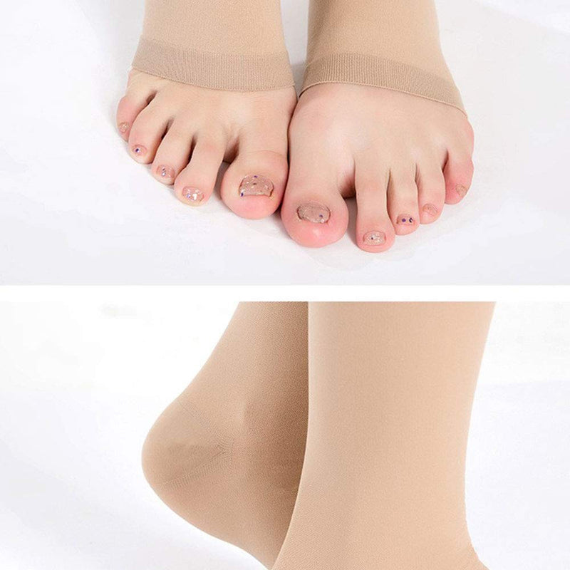 PEDIMEND Thigh High Compression Stockings for Varicose Veins (1PAIR - 2PCS) - Compression Stockings - Effective Relief from Tightness & Muscle Soreness - Promote Venous Blood Flow - Unisex (Beige) Beige - BeesActive Australia