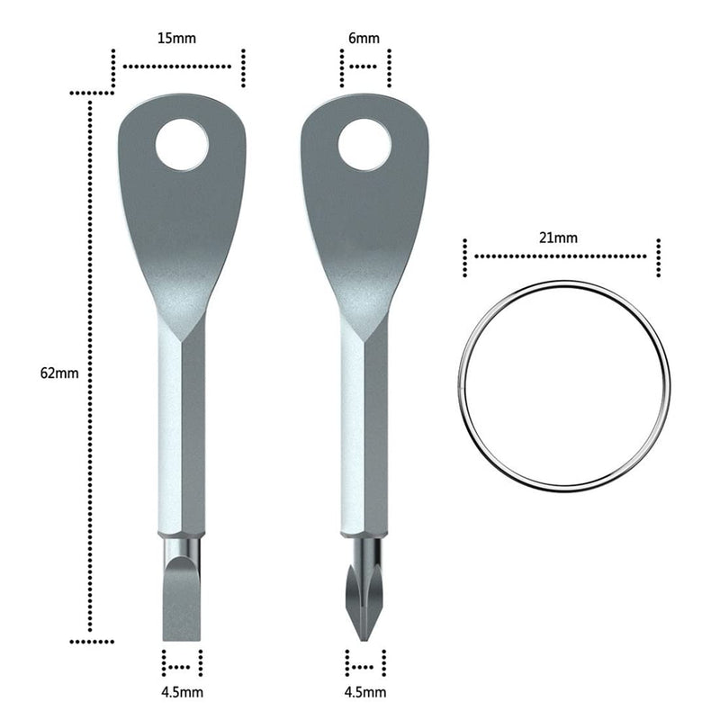 ROSTIVO Screwdriver Keychain Pocket Repair Tool Multi Mini Cool Gadgets for Men Small Gift for Women (Silver) - BeesActive Australia