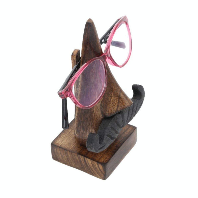 Indus Lifespace Wooden Handmade Whisker Shape Reading Spectacle Holder Stand Unusual Gift for Men and Women - BeesActive Australia