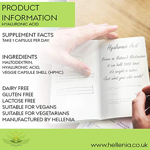 Hyaluronic Acid 100mg | Supports Healthy Connective Tissue and Joints | Natural Moisturiser for Radiant Skin | 60 Capsules | Vegan Friendly - BeesActive Australia