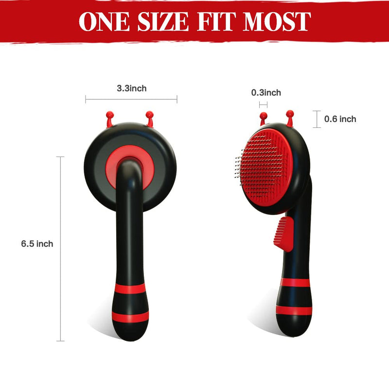 Cat Brush for Self Cleaning Shedding and Grooming, Unique Bee Brush with 184 Massage Needles, Soft Handle，Easily Removes Mats or Loose Undercoat Hairs for Long& Short Haired Dogs and Cats(Black) - BeesActive Australia