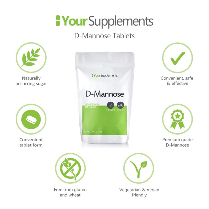 D-Mannose Tablets | 1000mg X 120 | Double Strength | Natural Relief & Vegan Friendly 120 Tablets - BeesActive Australia