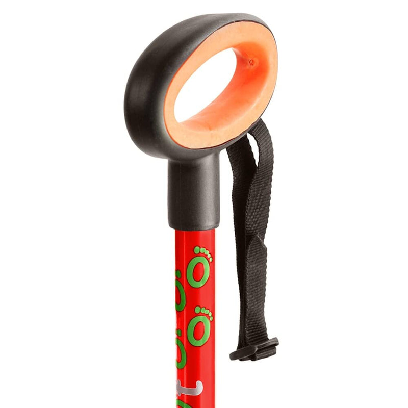 Flexyfoot Shock Absorbing Oval Handle Walking Stick - Improved Comfort, Improved Safety, Improved Grip – Colour: Red Single - BeesActive Australia